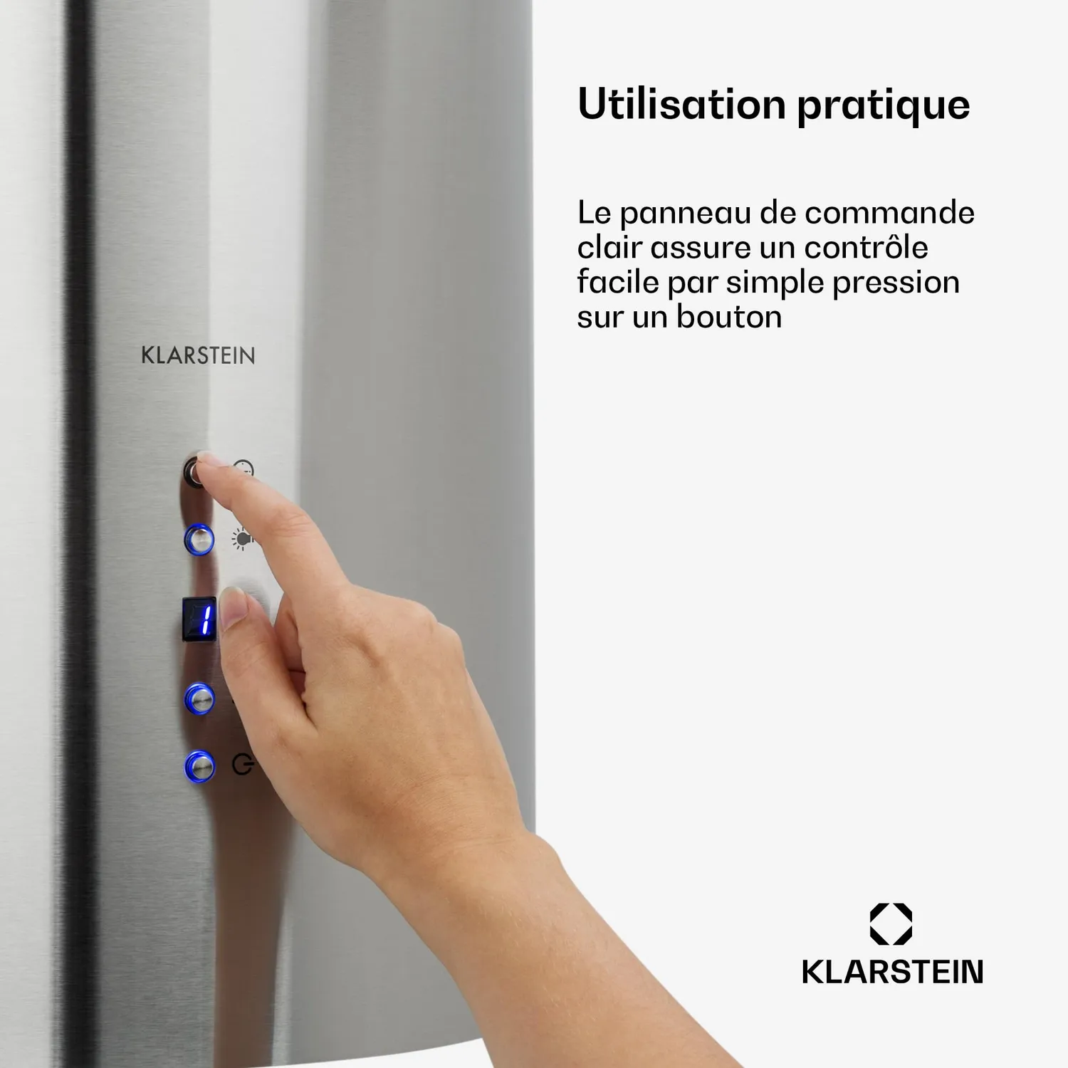 Klarstein Hotte Îlot Argent 522m³/h Recyclage
