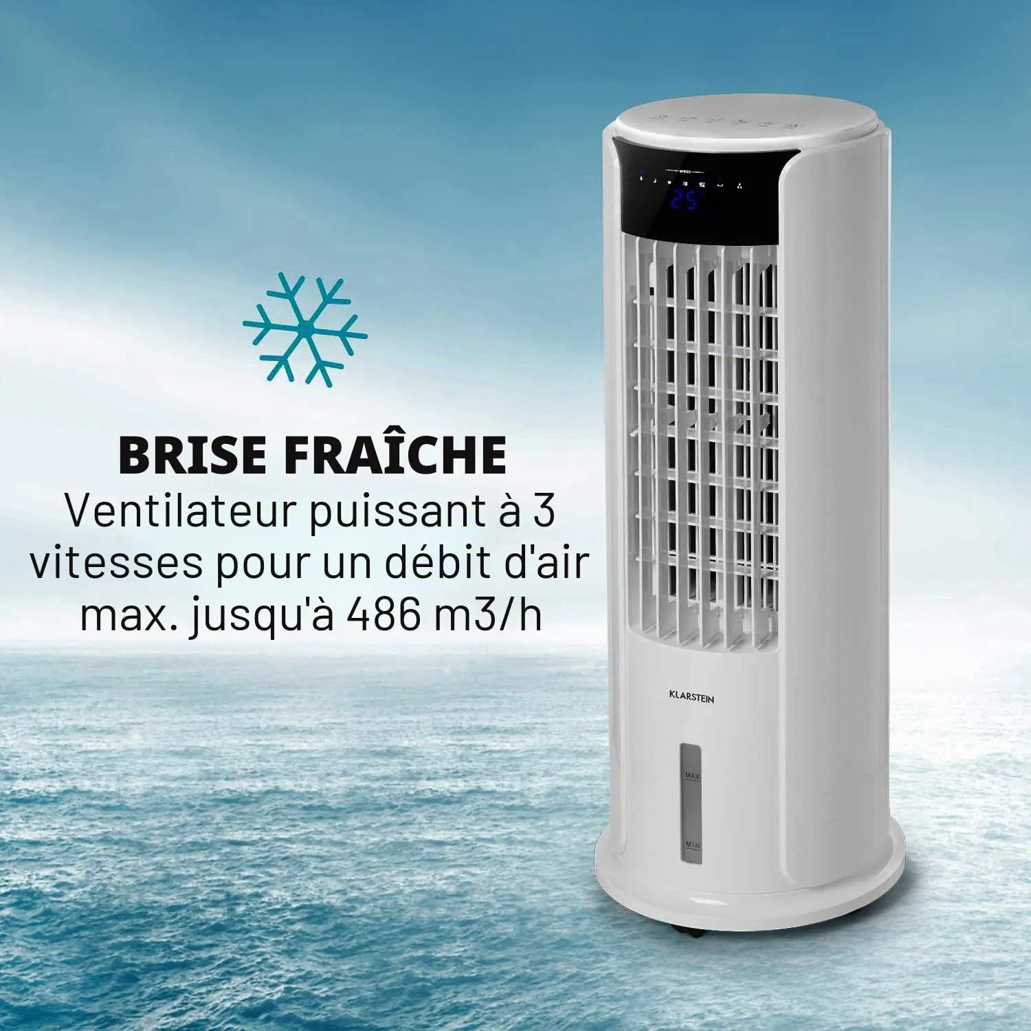 Klarstein Skyscraper Horizon rafraîchisseur d'air 3,5 L gris