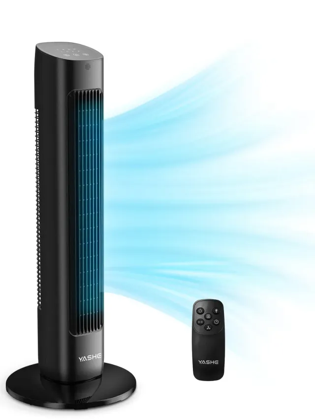 YASHE Ventilateur Tour Oscillant 78cm Turbo 3 Vitesses Télécommande