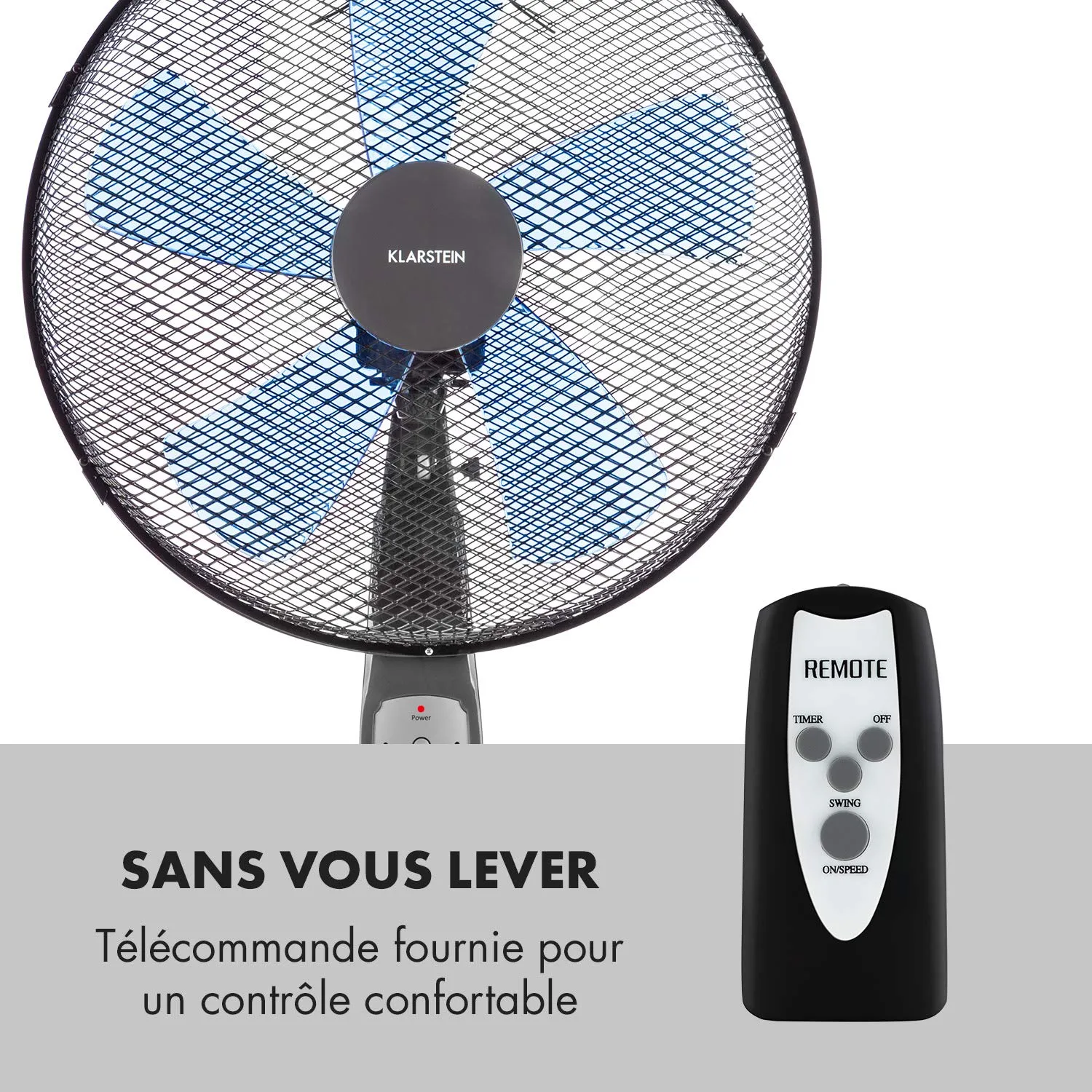 Klarstein Summerjam ventilateur sur pied gris 41 cm