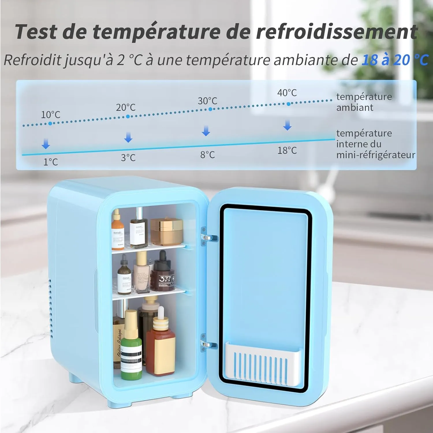 YASHE Mini Frigo 6L 8 Canettes Chaud Froid Blanc