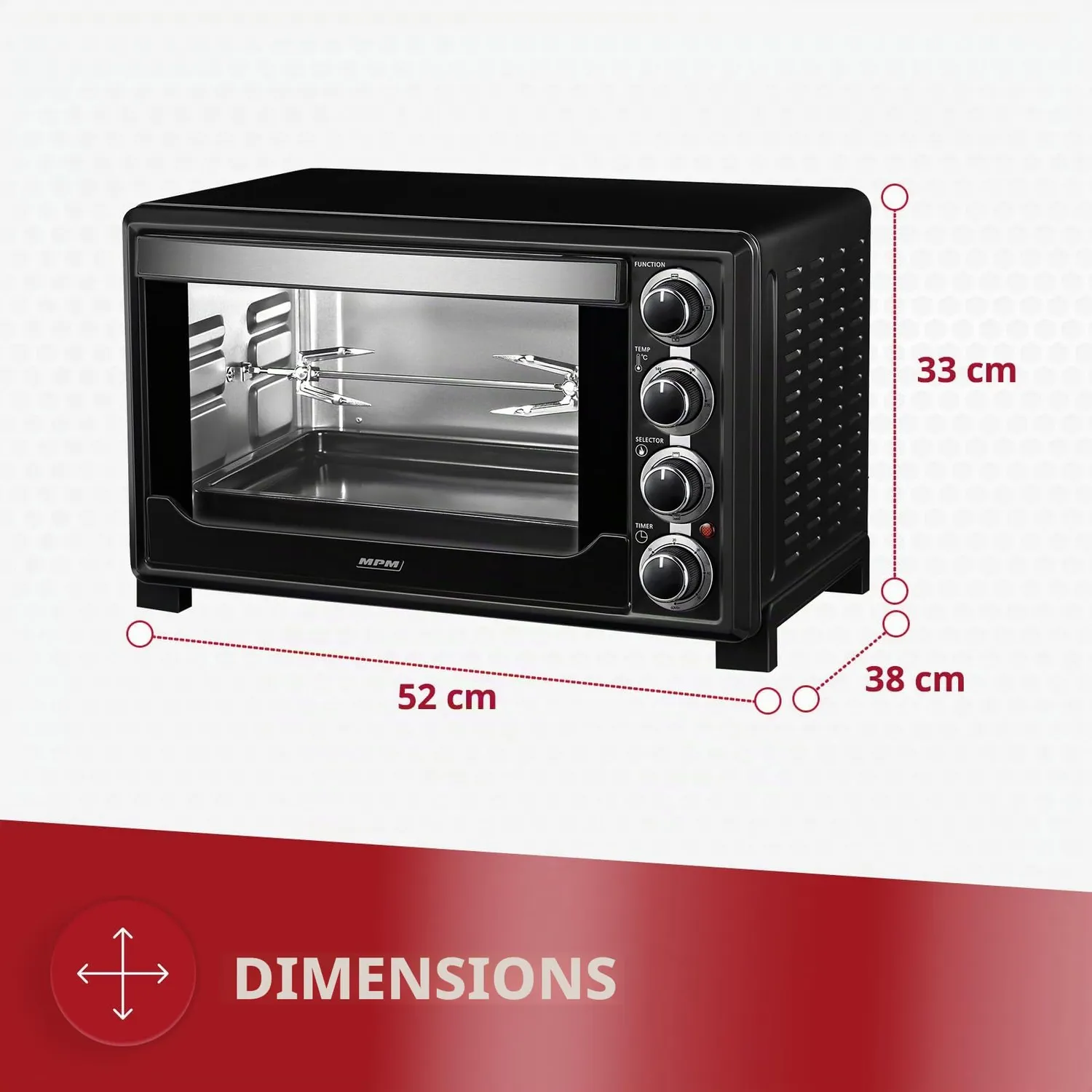 MPM MPE-05/T mini four électrique convection 32 L noir