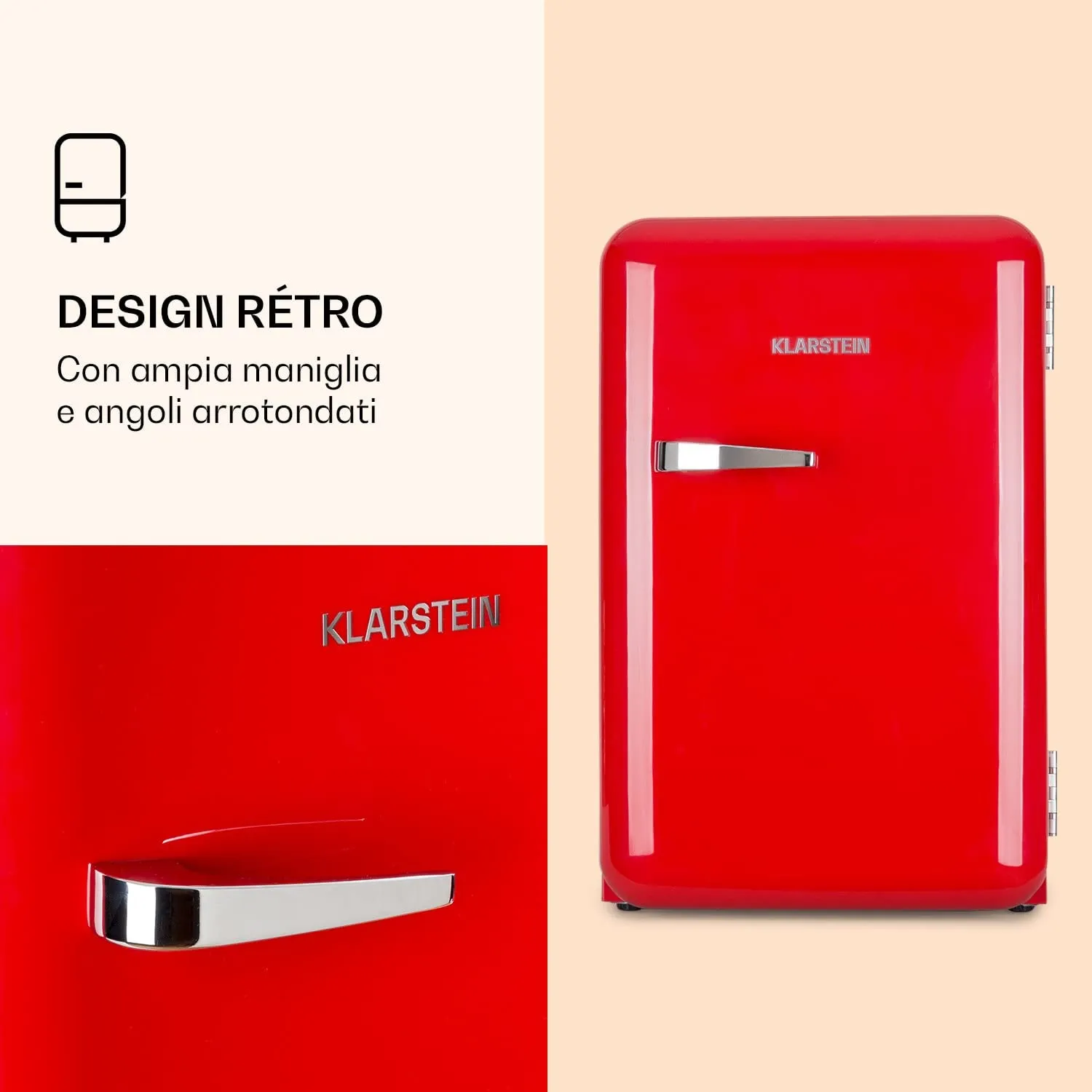 Klarstein Audrey Mini réfrigérateur 70L rouge rétro