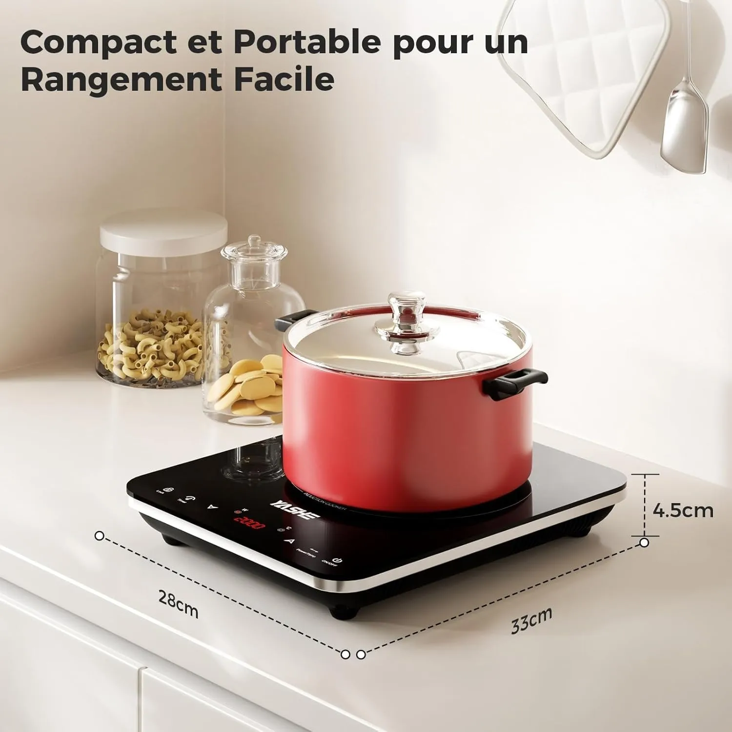 YASHE plaque induction portable 2000 W 10 puissances