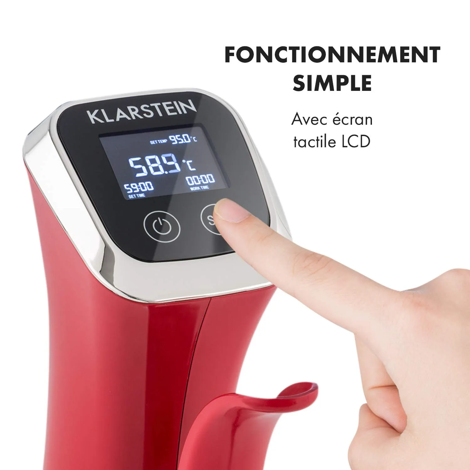 Klarstein Quickstick cuiseur sous vide 1300W rouge
