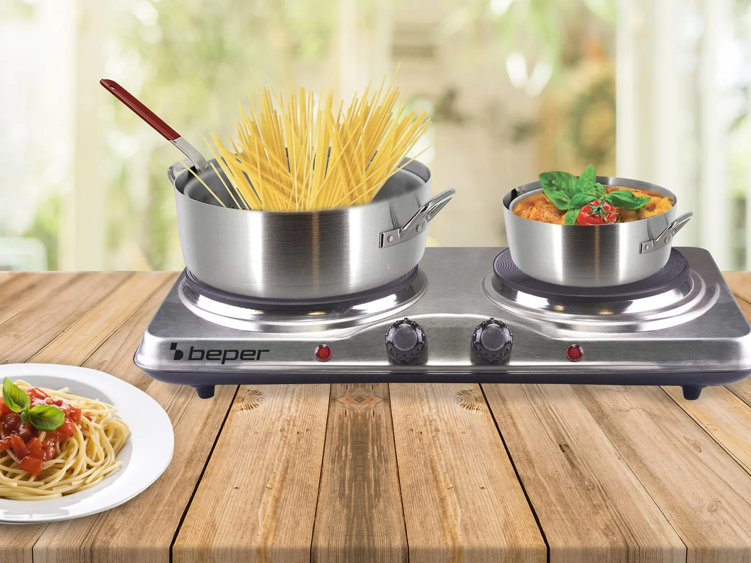 Beper 90.825 double plaque cuisson électrique 2 feux 1000W