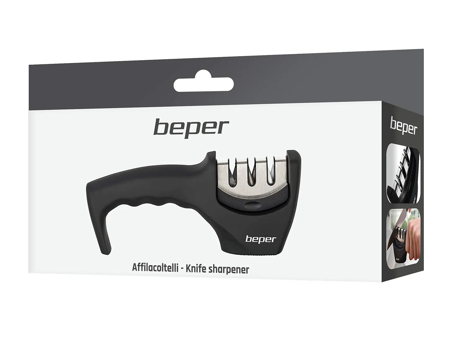 Beper C107UTT001 aiguiseur couteaux manuel 3 niveaux noir