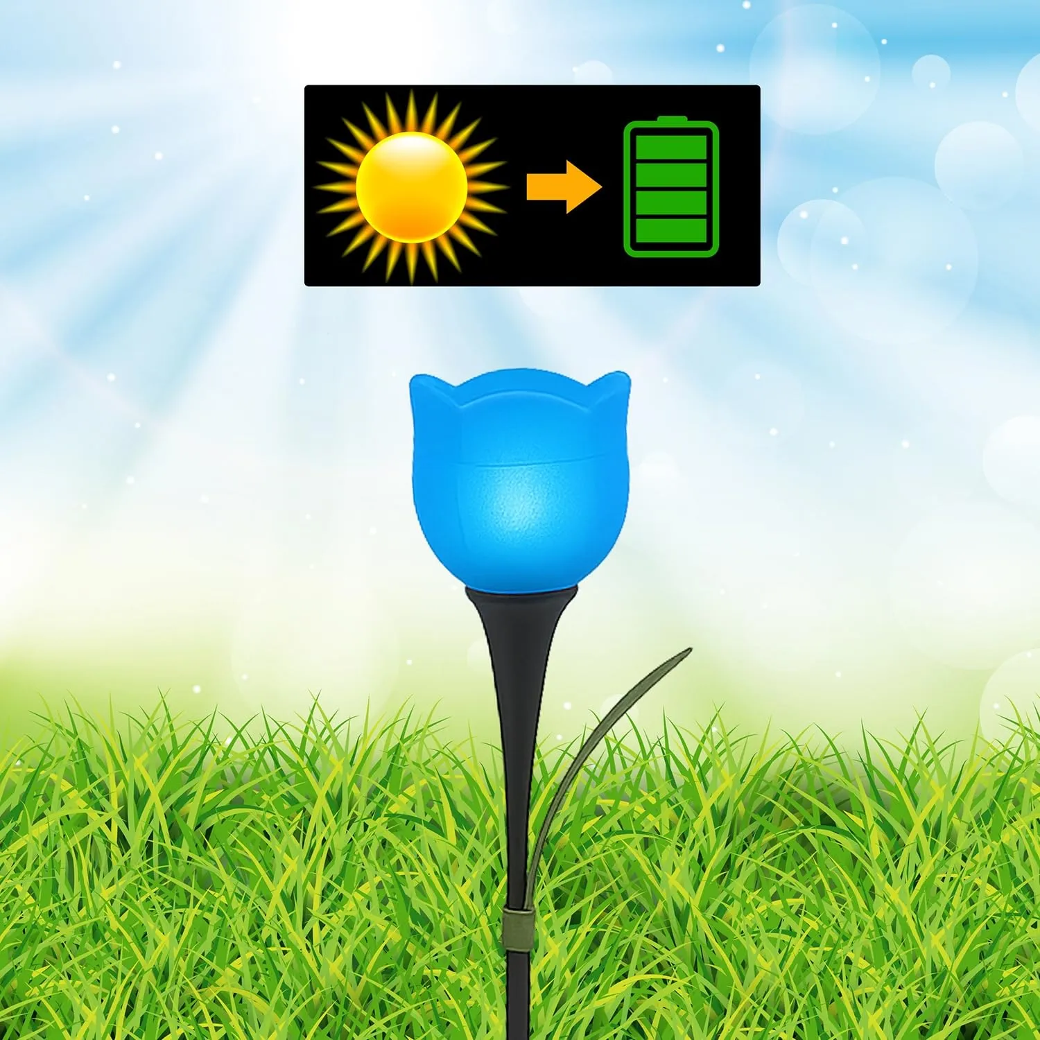Beper P207ILO105 lampes solaires tulipe x4 LED IP44 couleurs