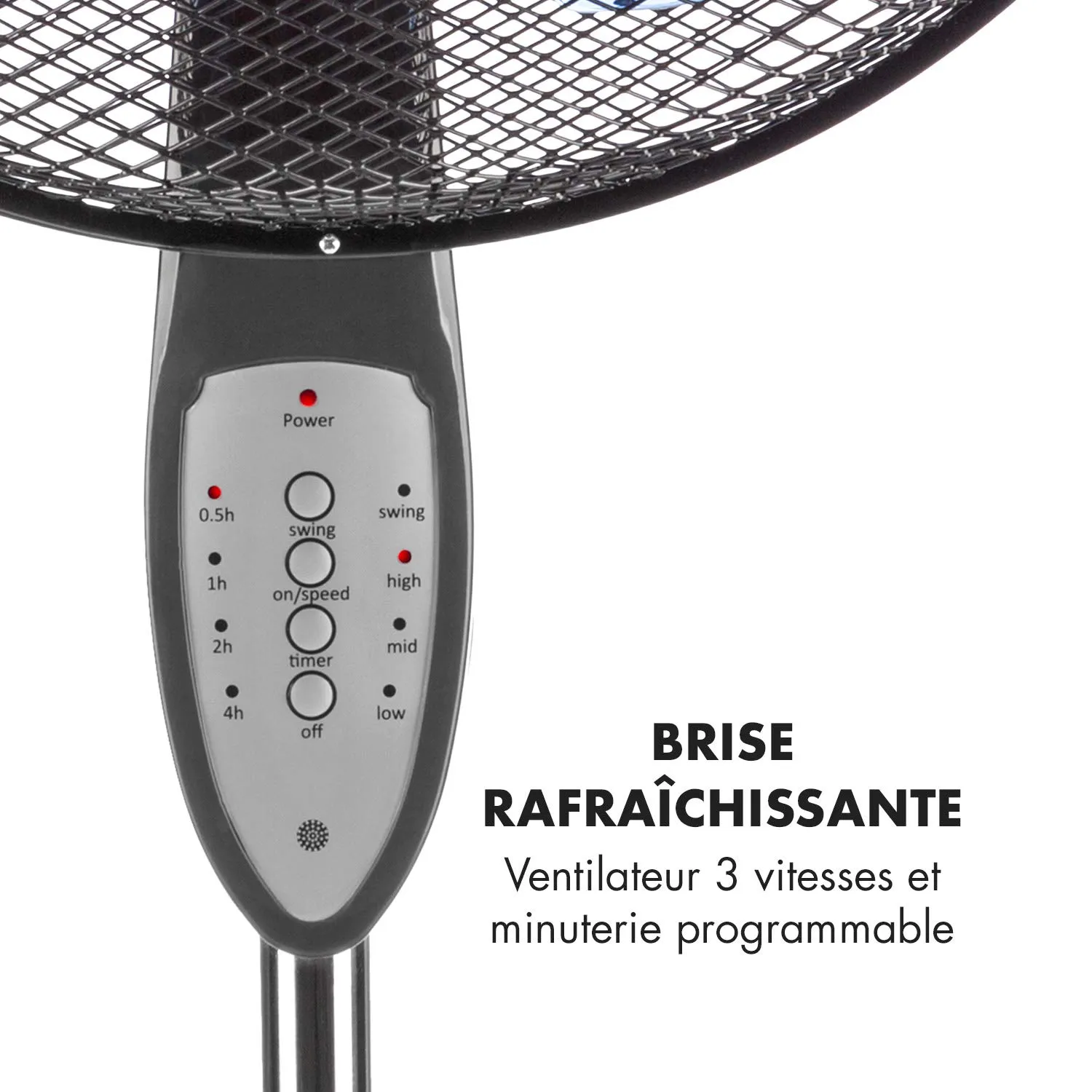 Klarstein Summerjam ventilateur sur pied gris 41 cm