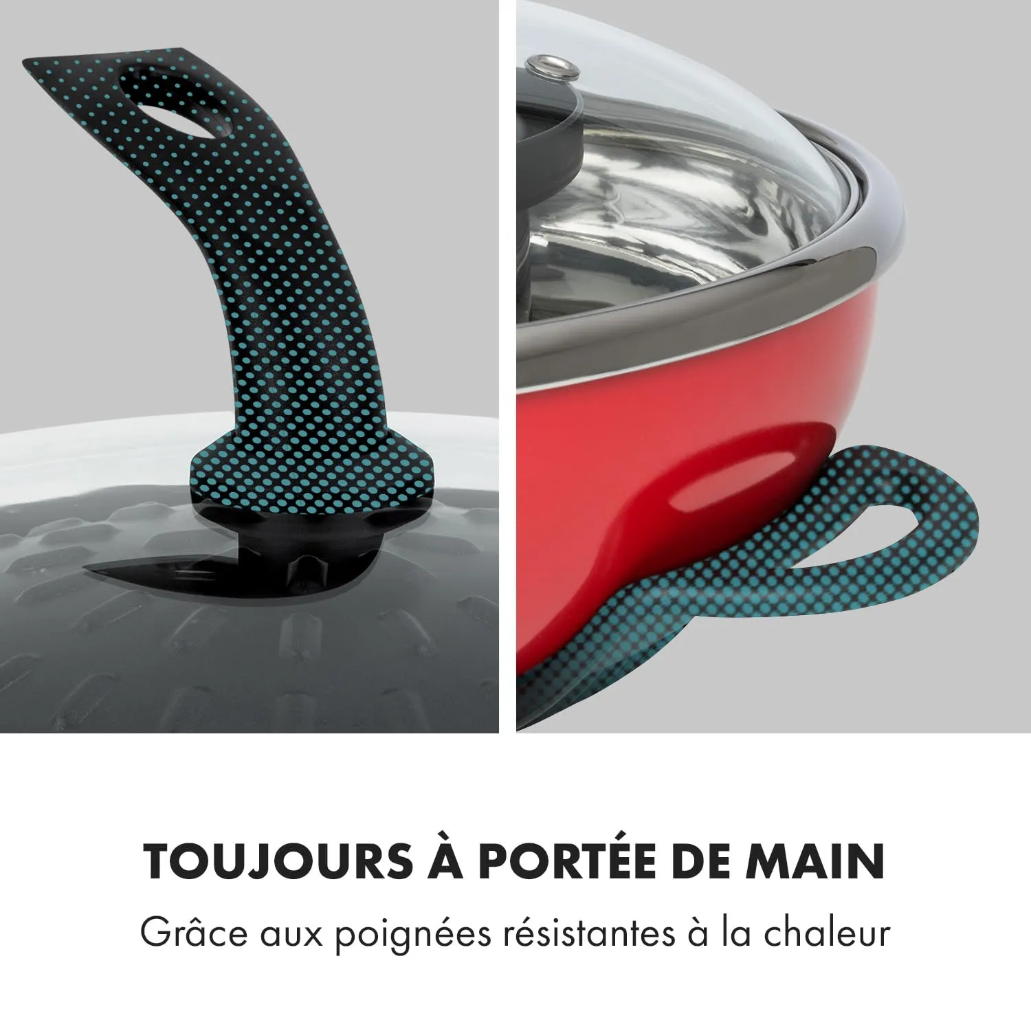 Klarstein Tafelrunde faitout lectrique rouge 5 L 2 en 1