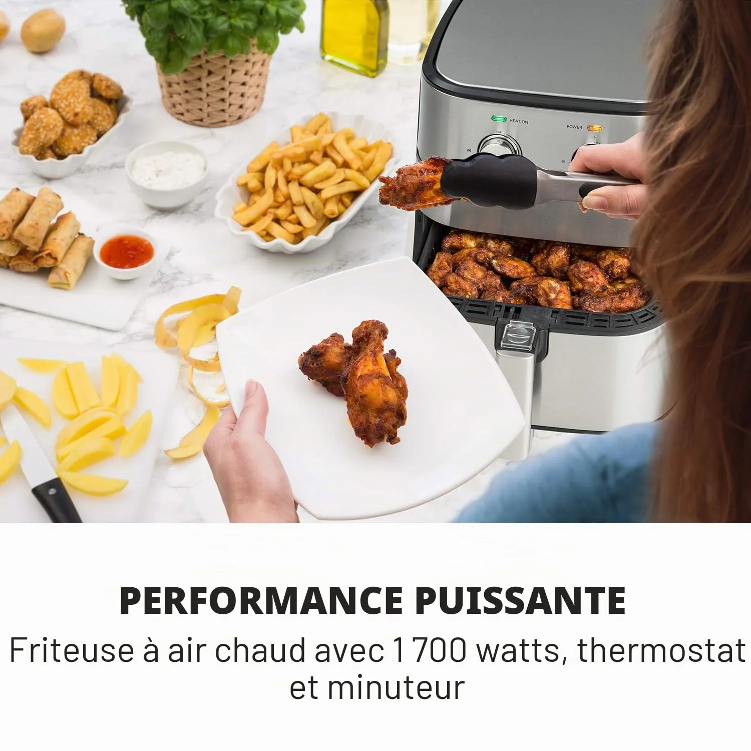 Klarstein AeroVital friteuse sans huile 5,4 L 1700W inox