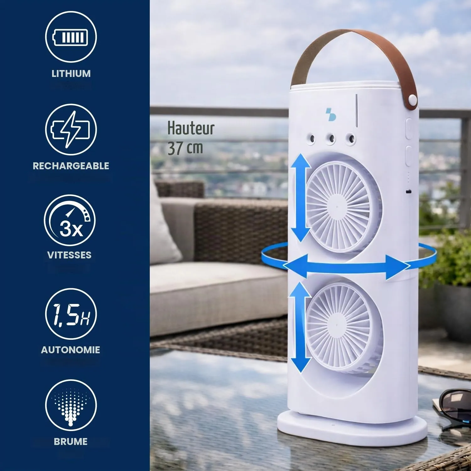Beper P206VEN445 ventilateur brumisateur LED télécommande