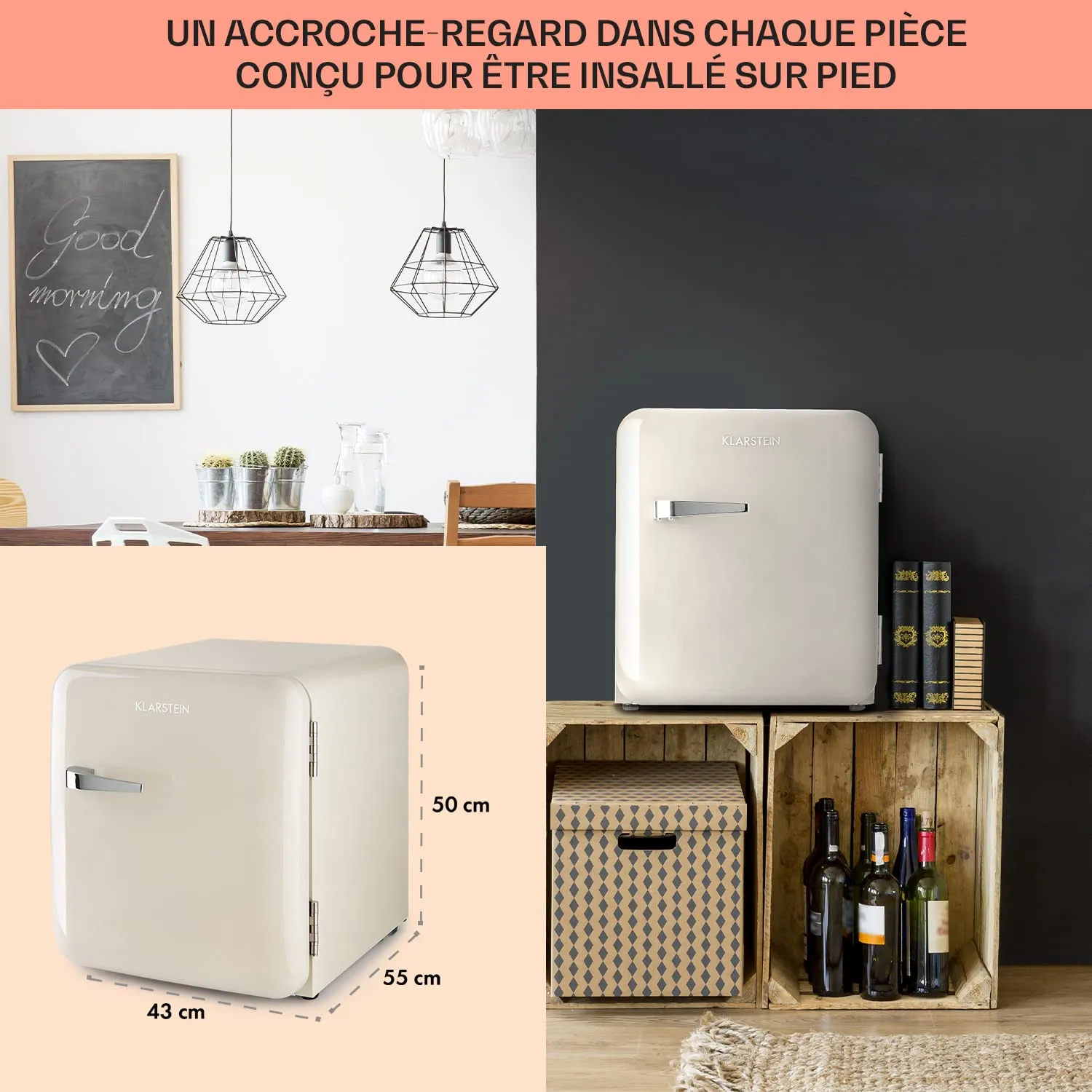 Klarstein Mini Frigo réfrigérateur 32 L avec congélateur