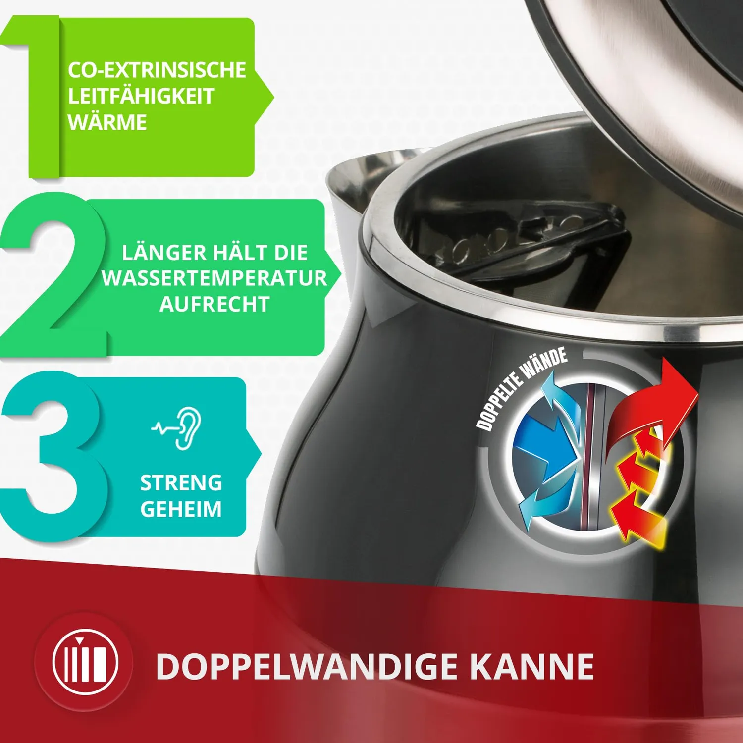 MPM MCZ-91M bouilloire électrique 1,7 L inox