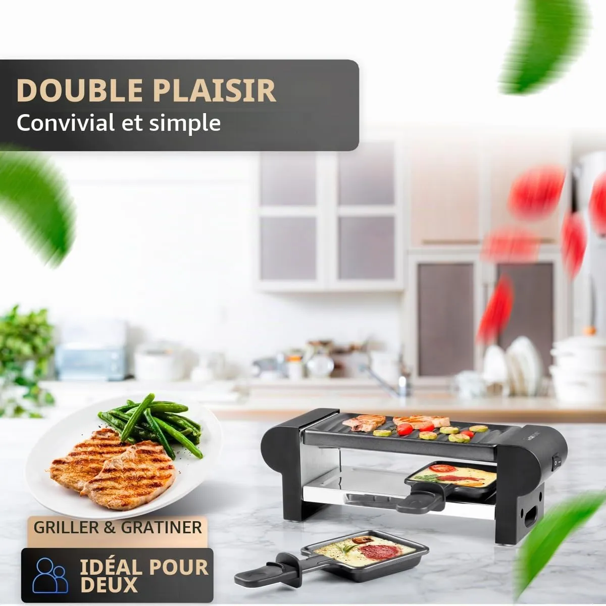 Clatronic RG 3592 appareil à raclette 2 personnes antiadhésif