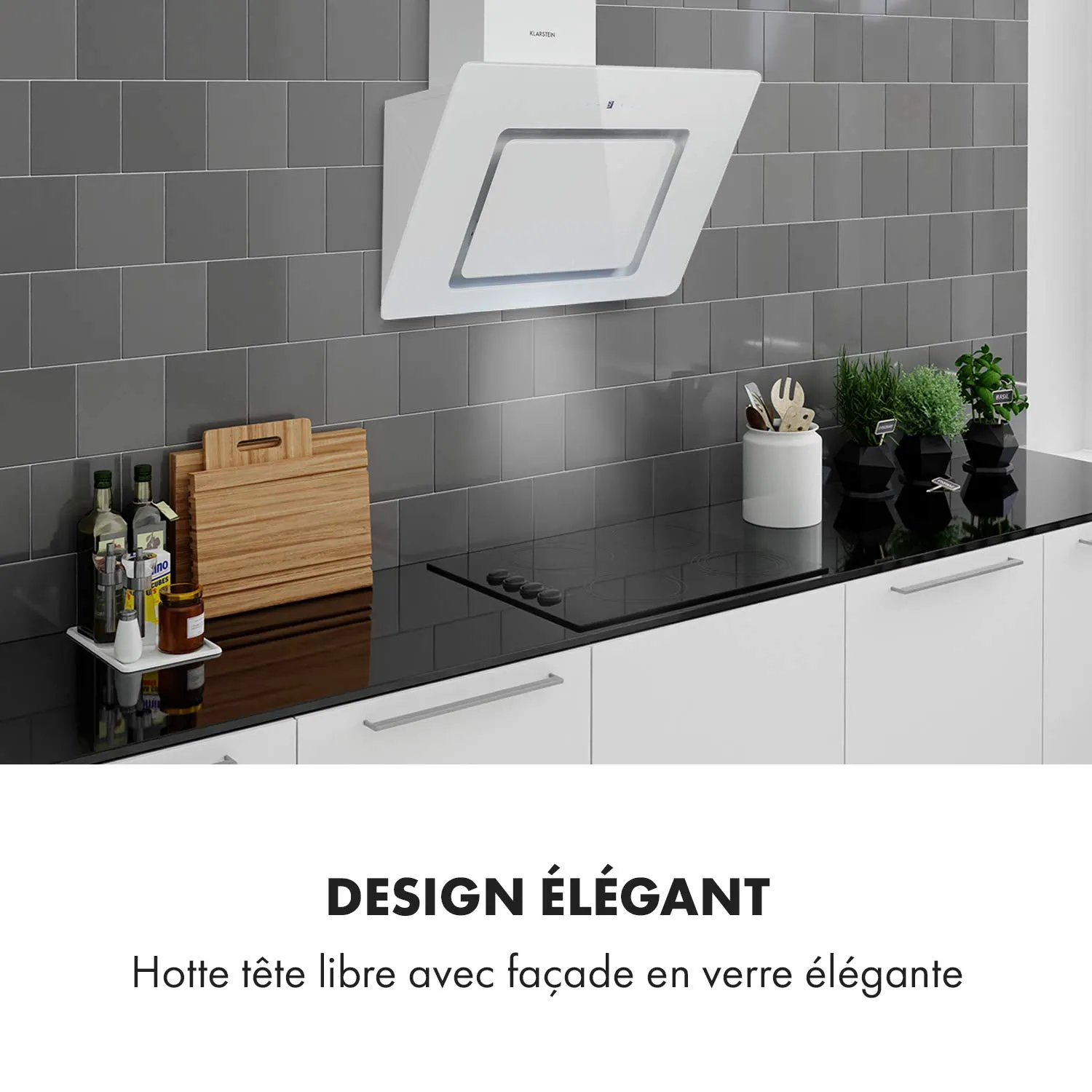 Klarstein Sofia hotte aspirante 60 cm blanc 300 m³/h