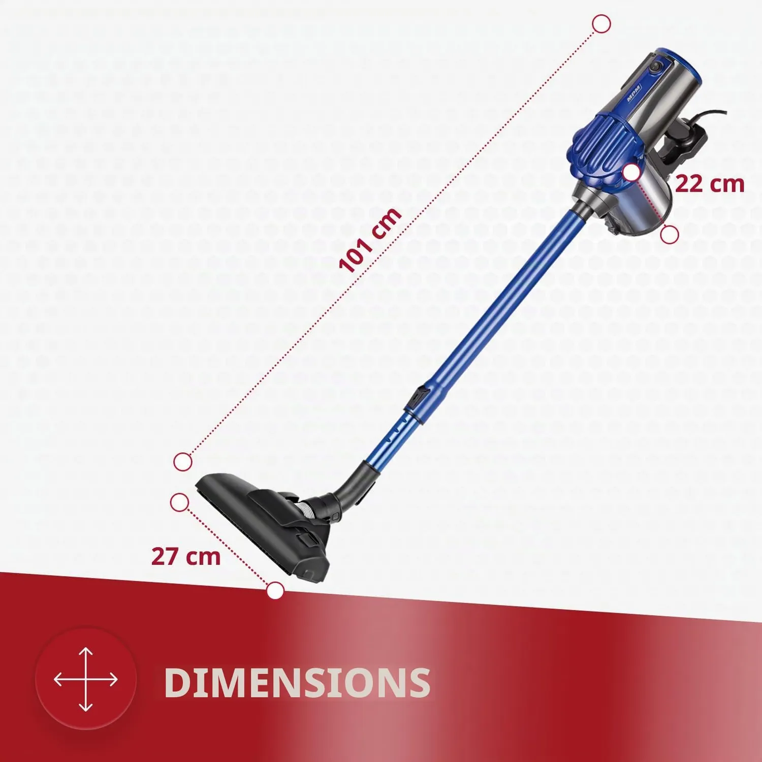 MPM MOD-34 aspirateur balai bleu 600W sans sac