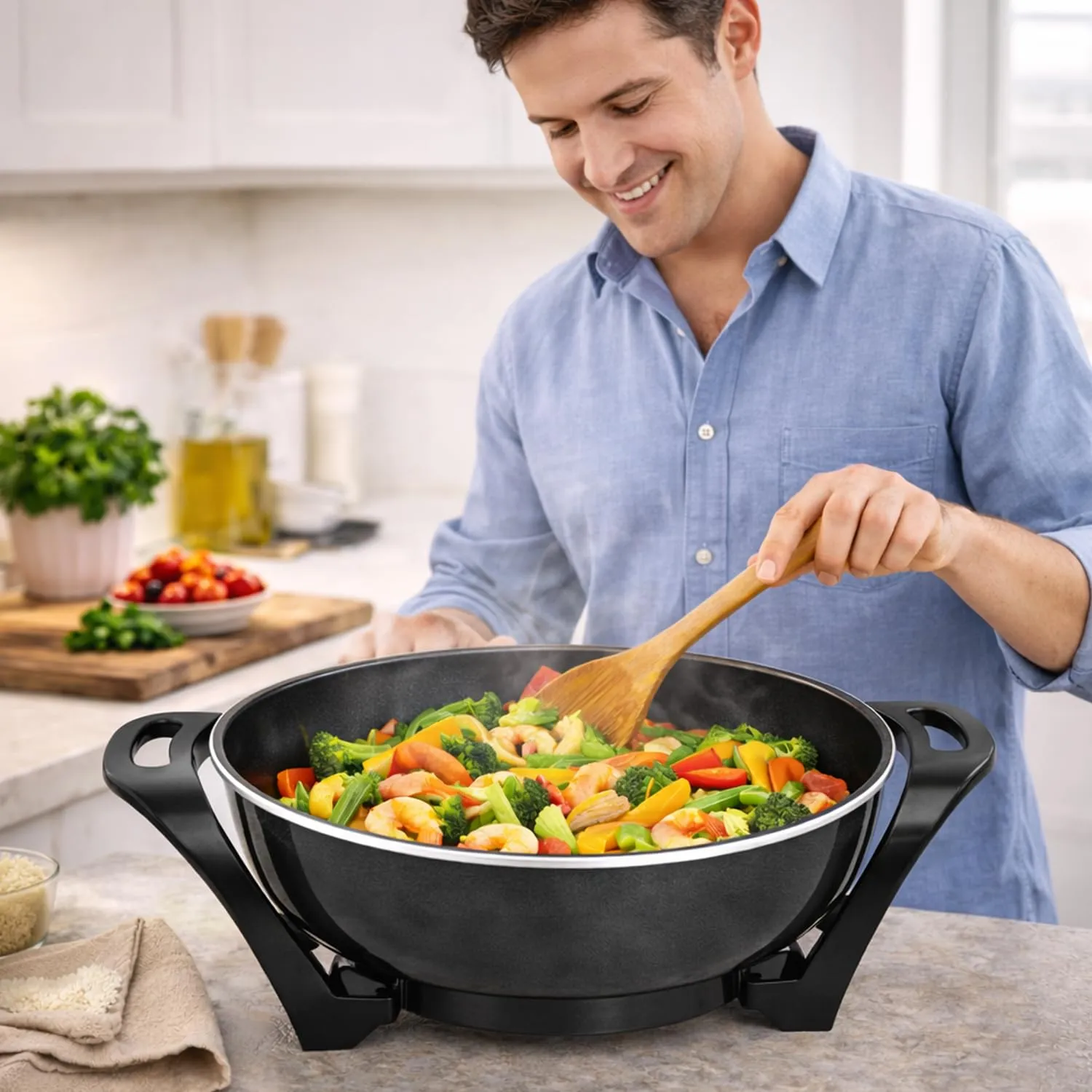 Beper P101COS100 wok électrique 33cm 5L céramique