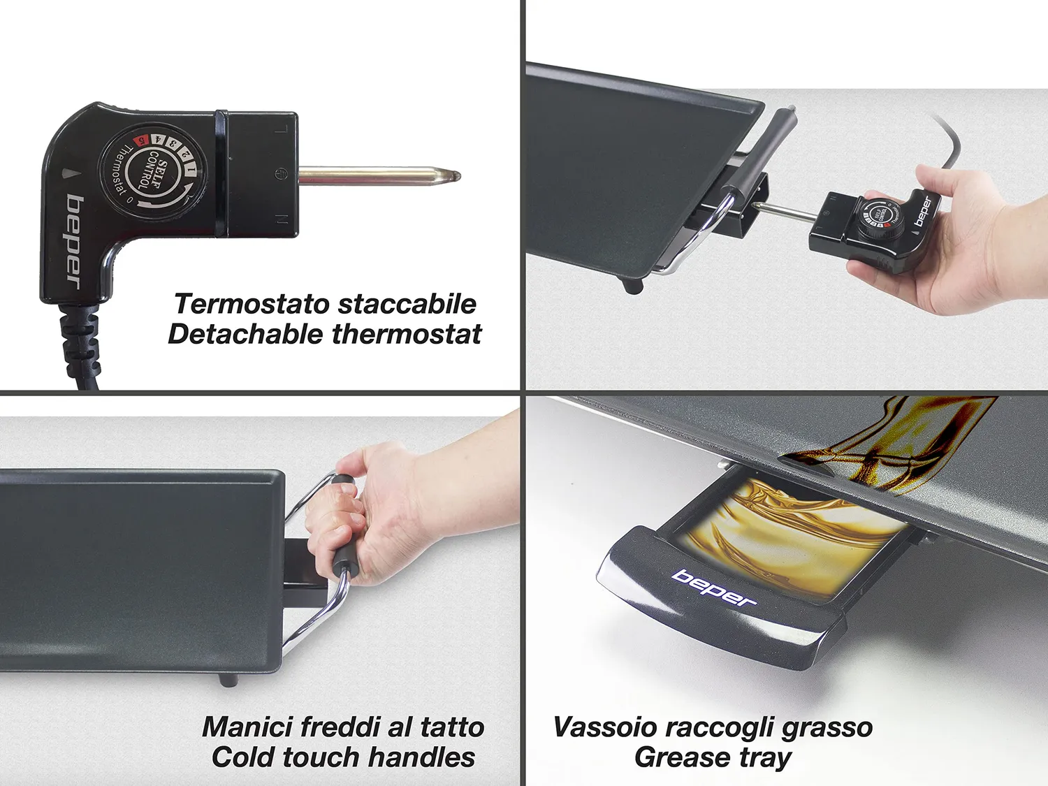 Beper 90.386 plaque teppanyaki électrique XXL 70 cm