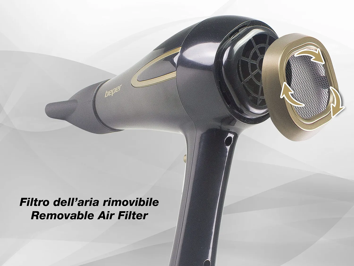 Beper P301ASC001 sèche-cheveux 2200 W noir or AC