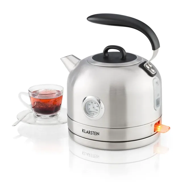 Klarstein Carlina bouilloire électrique rétro 1,7L inox