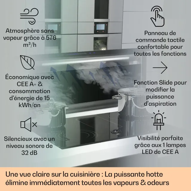 Klarstein Royal Flush Eco hotte 90cm