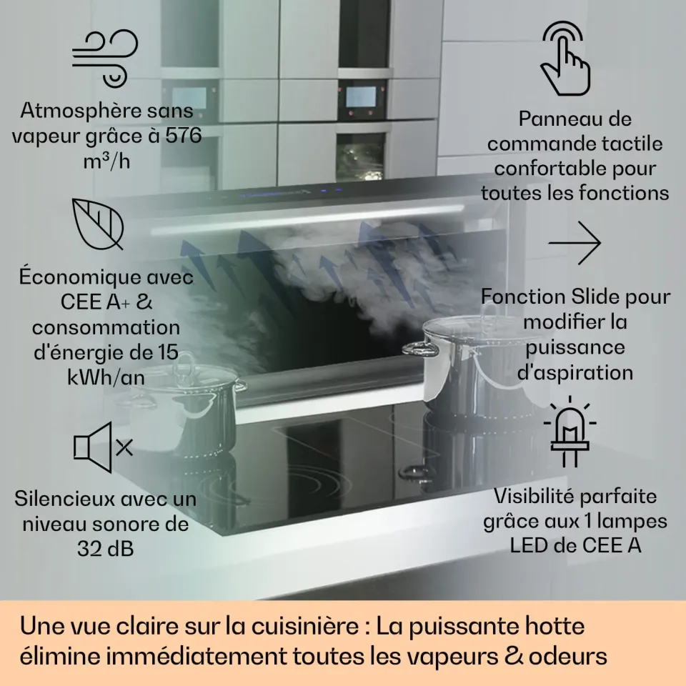 Klarstein Royal Flush Eco hotte 90cm