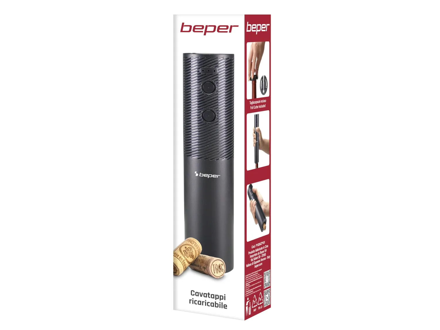 Beper P102ACP101 tire-bouchon lectrique noir modle 2025