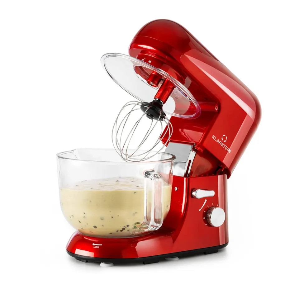 Klarstein robot pâtissier 5L 2000W rouge mouvement planétaire