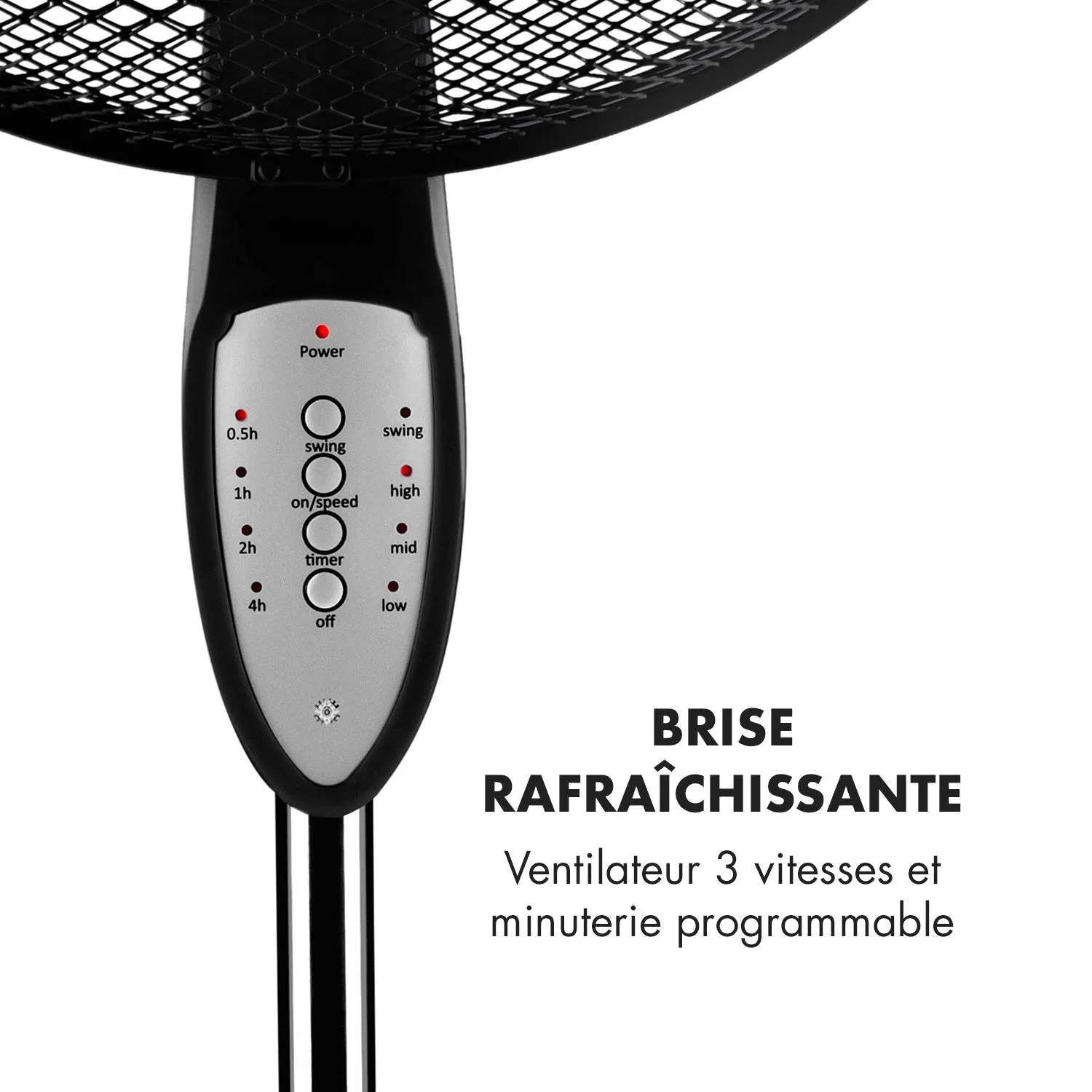 Klarstein Summerjam ventilateur sur pied noir 41 cm