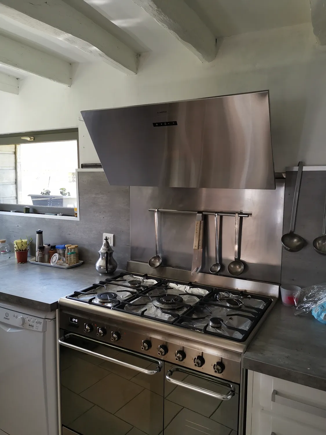 Klarstein Silver Lining hotte murale inclinée 90 cm argent 568 m3/h