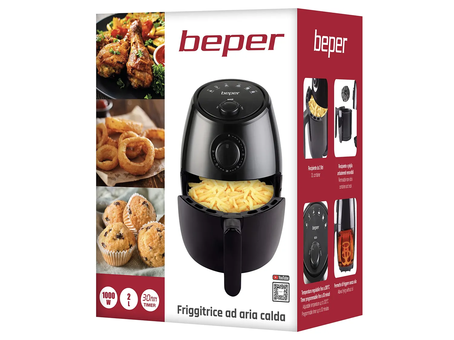 Beper P101FRI001 friteuse sans huile 2 L noir 1000 W