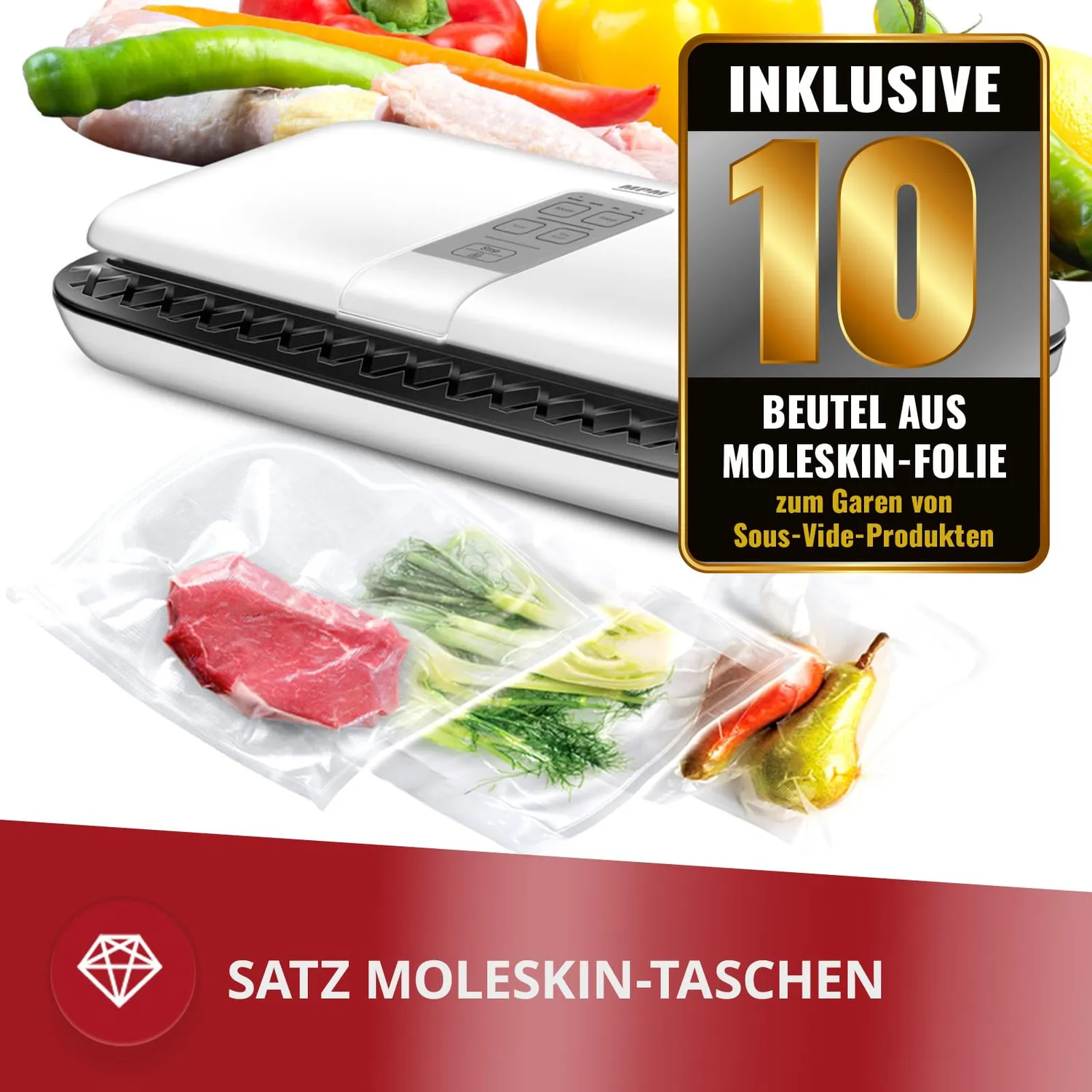 MPM MPZ-01 machine sous vide 0,8 bar +10 sacs