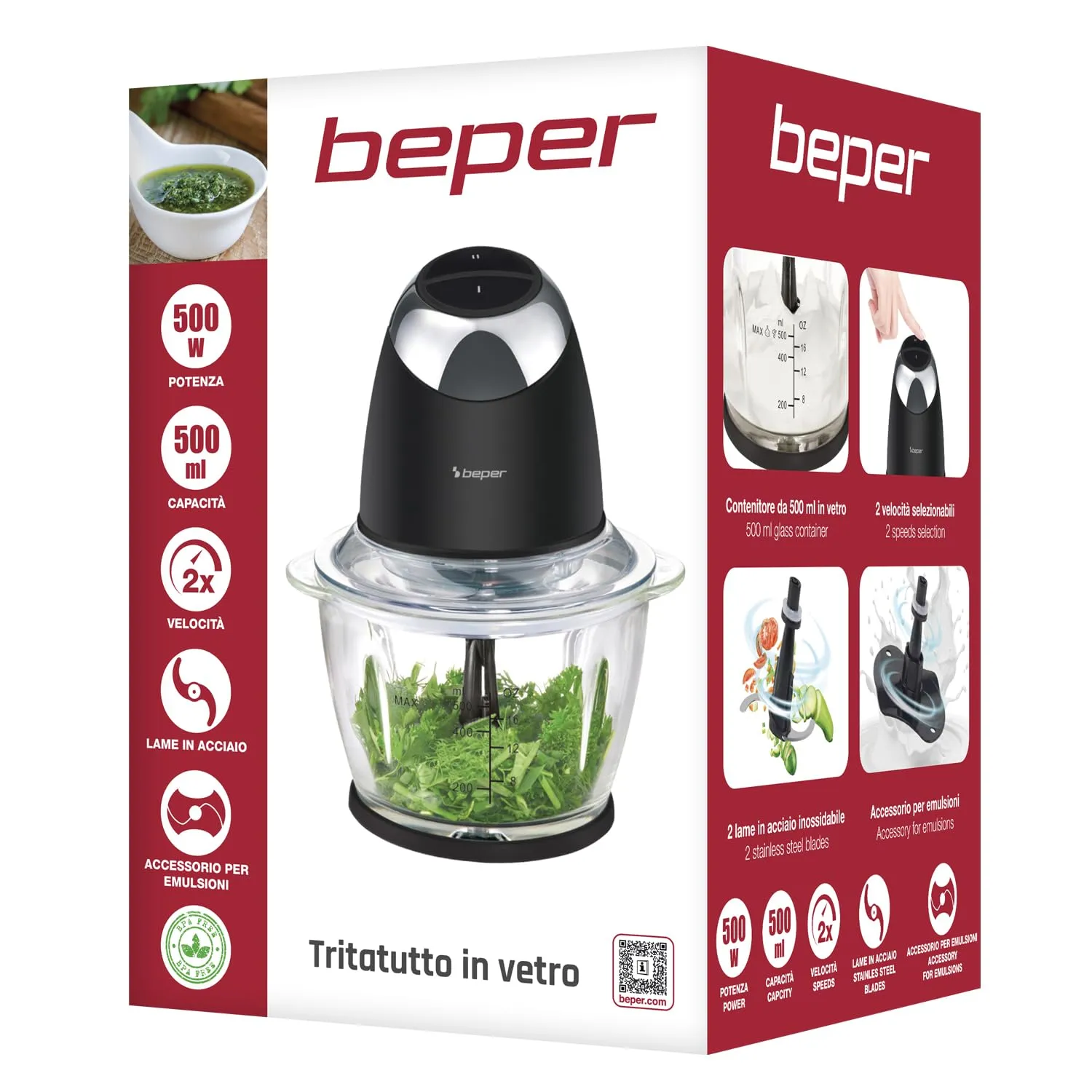 Beper P102ROB003 hachoir électrique 500 ml