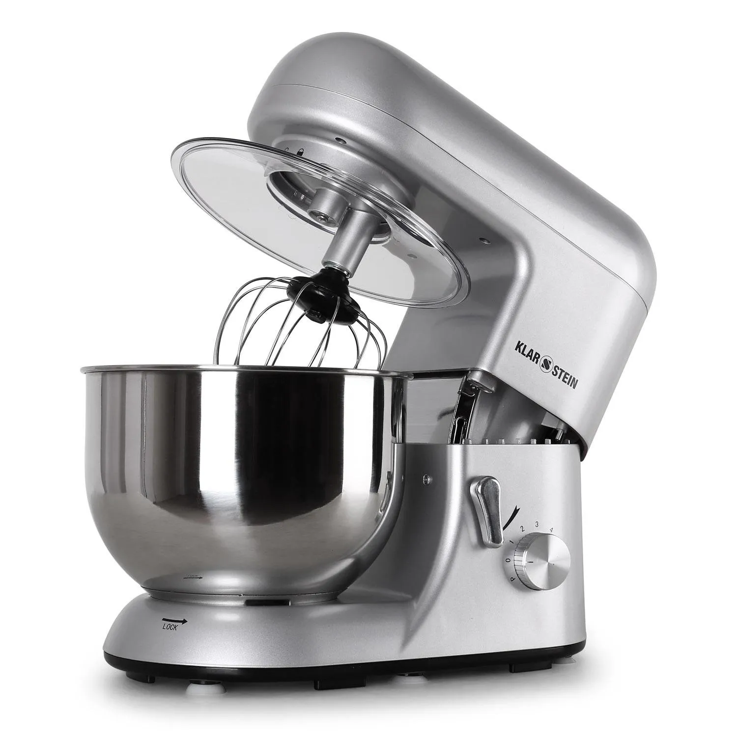 Klarstein Robot Pâtissier Bol 5L 2000W Rouge 6 Vitesses