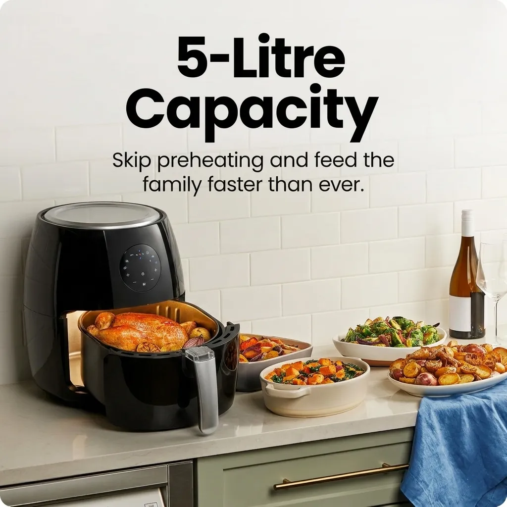 YASHE Air Fryer 3,5L sans Huile 360° Multifonction Croustillant