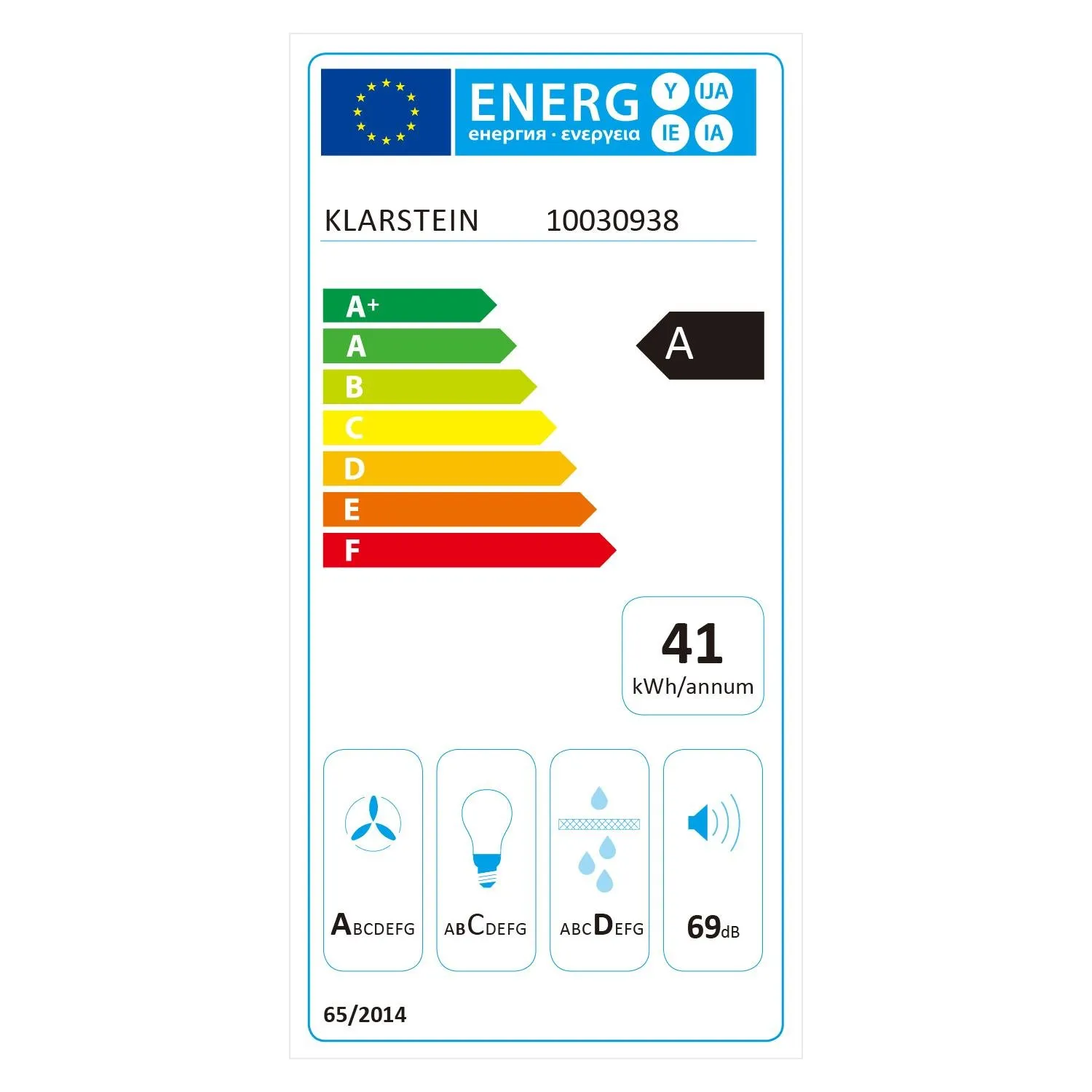 Klarstein Kronleuchter hotte îlot 45 cm noire recyclage