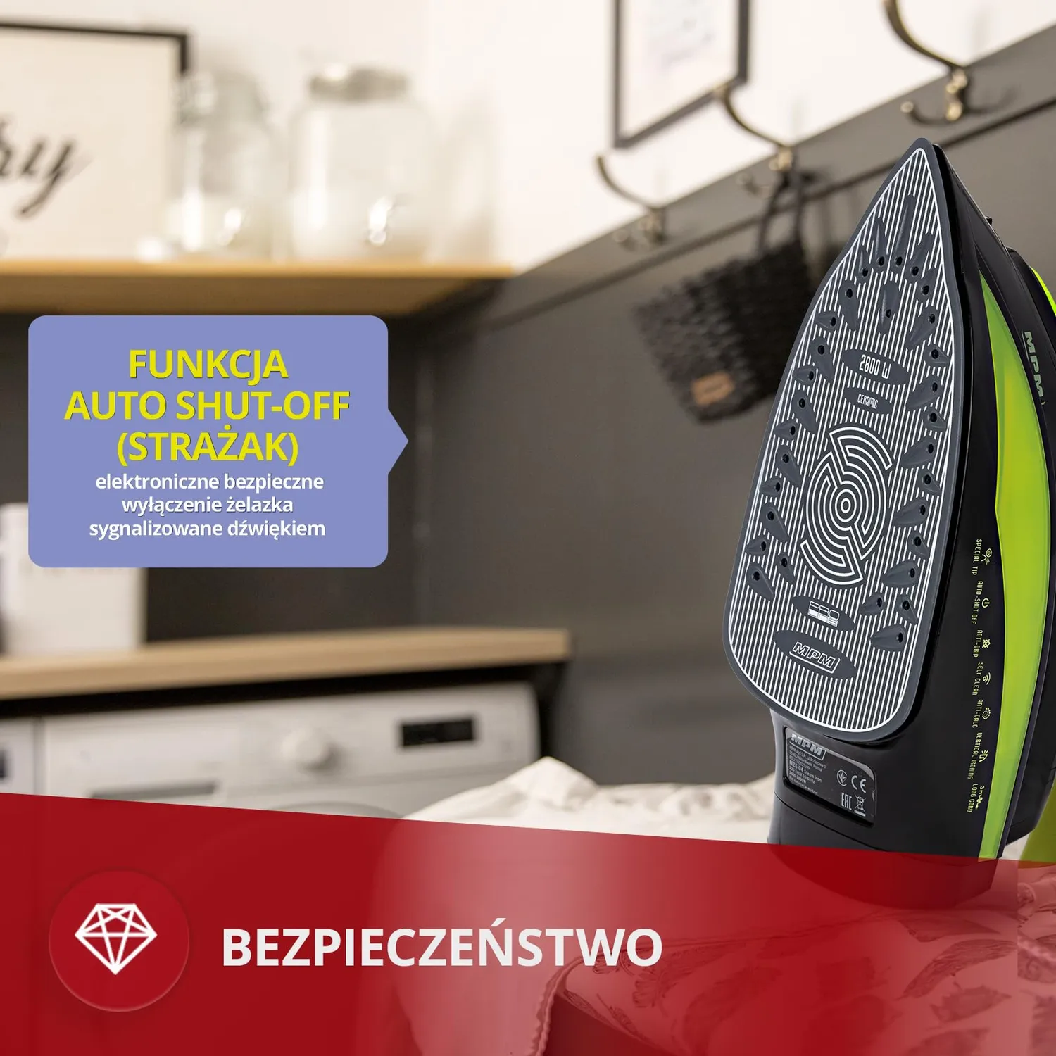 MPM MZE-04/C fer à repasser vapeur céramique 2800 W
