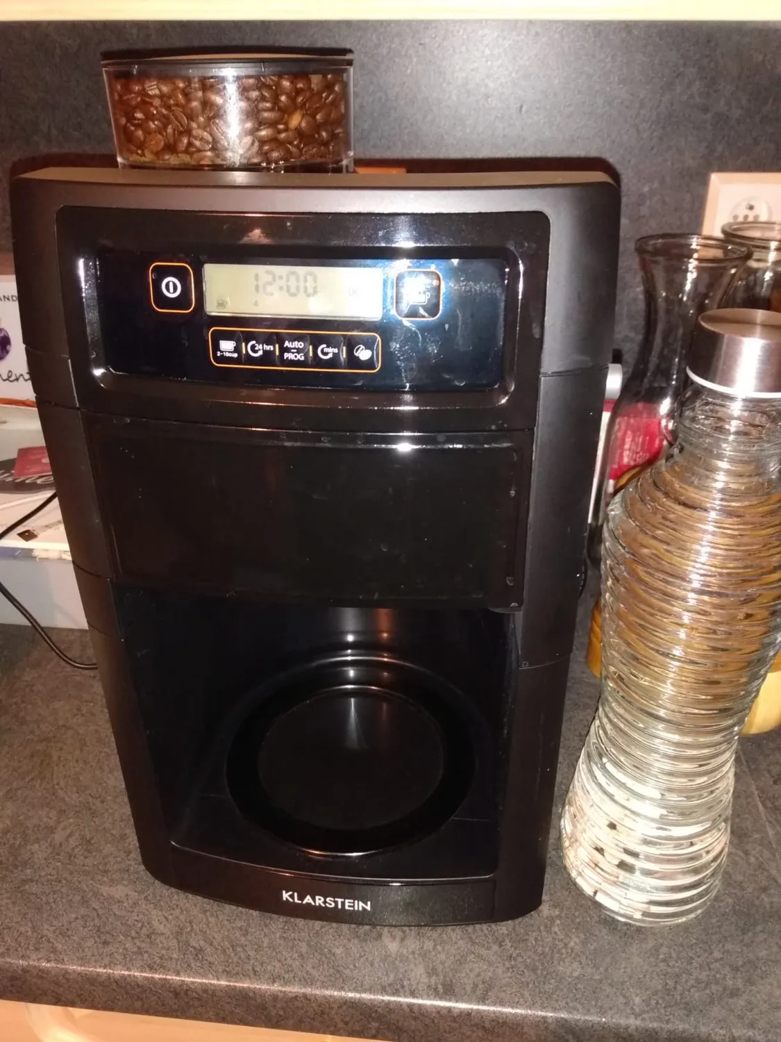Klarstein machine à café grain 10 tasses 1,25 L