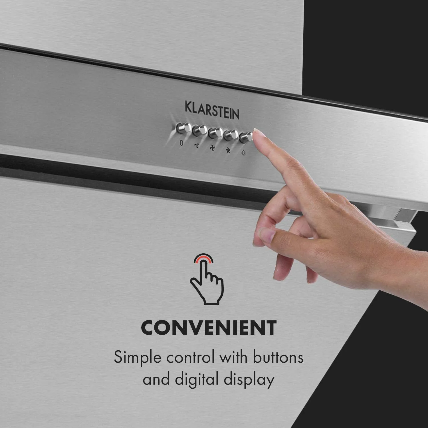 Klarstein Zola 60 hotte aspirante verre inox 610 m³/h