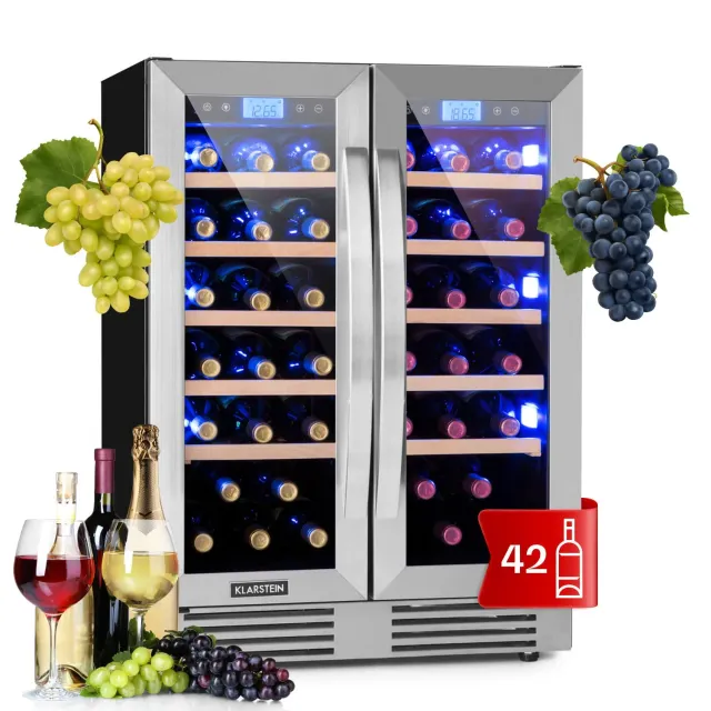 Klarstein Vinovilla 42 cave à vin 126 L double zone 42
