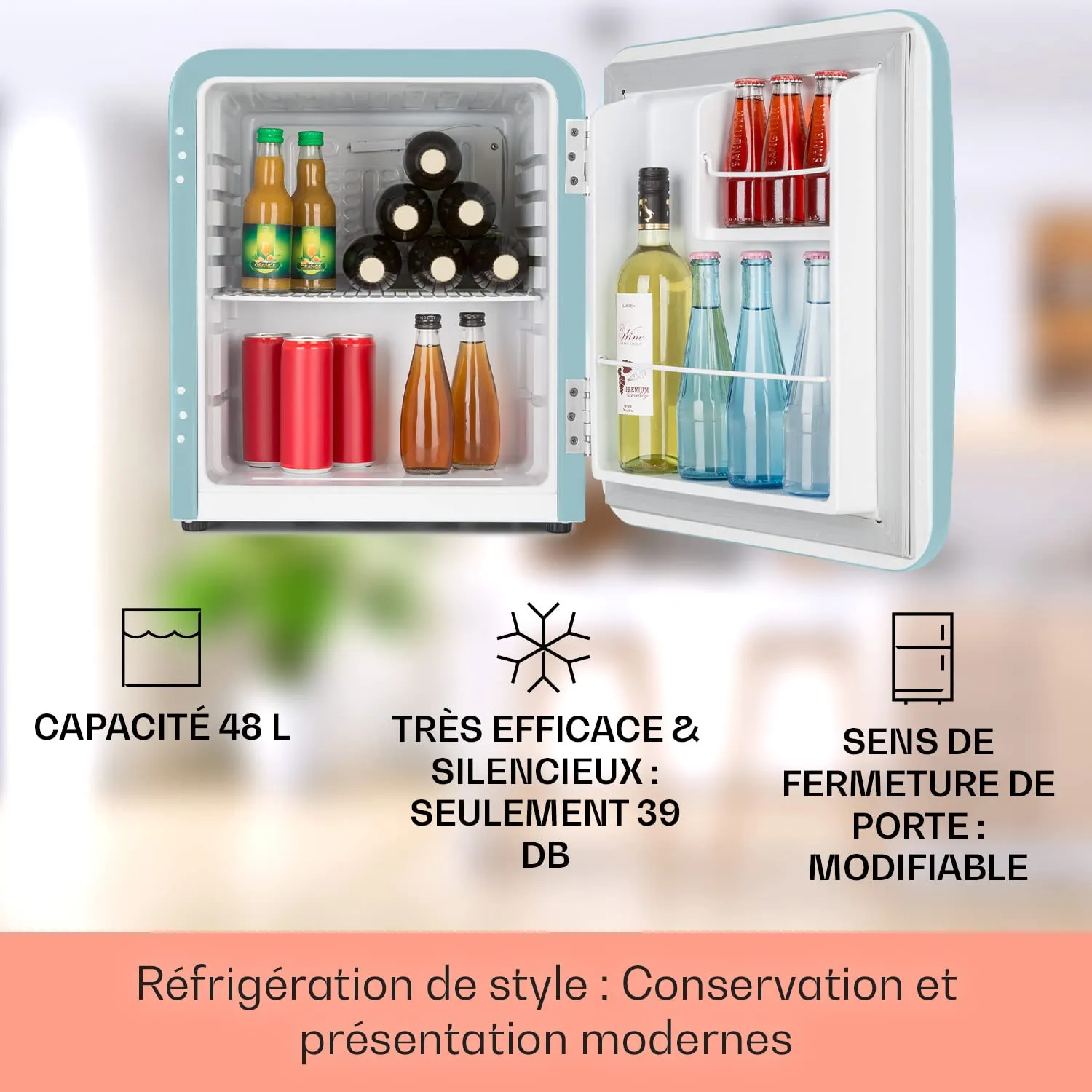 Klarstein Mini Frigo 48L silencieux 0-10°C