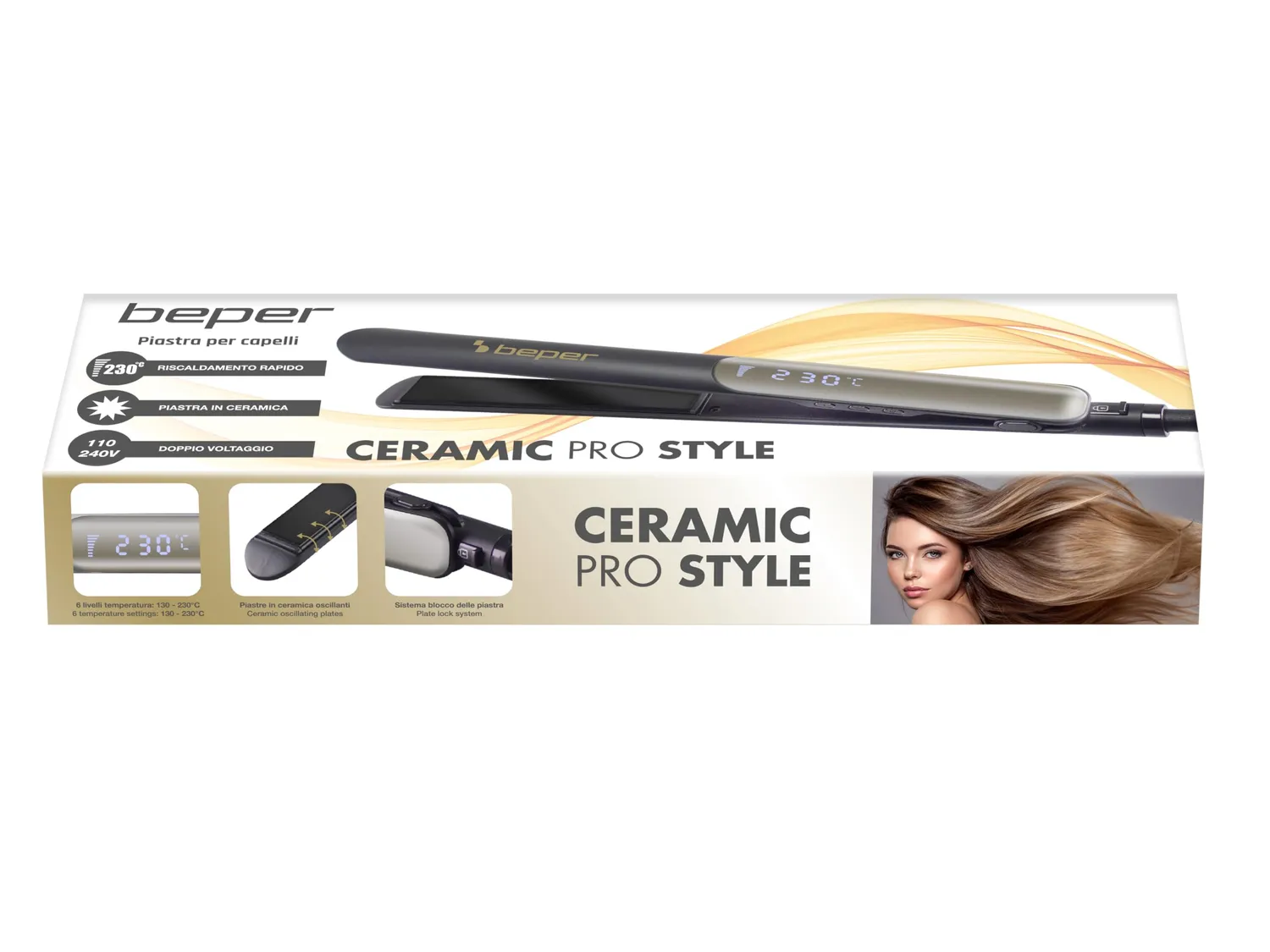 Beper P301PIS200 lisseur cheveux céramique 230°C noir