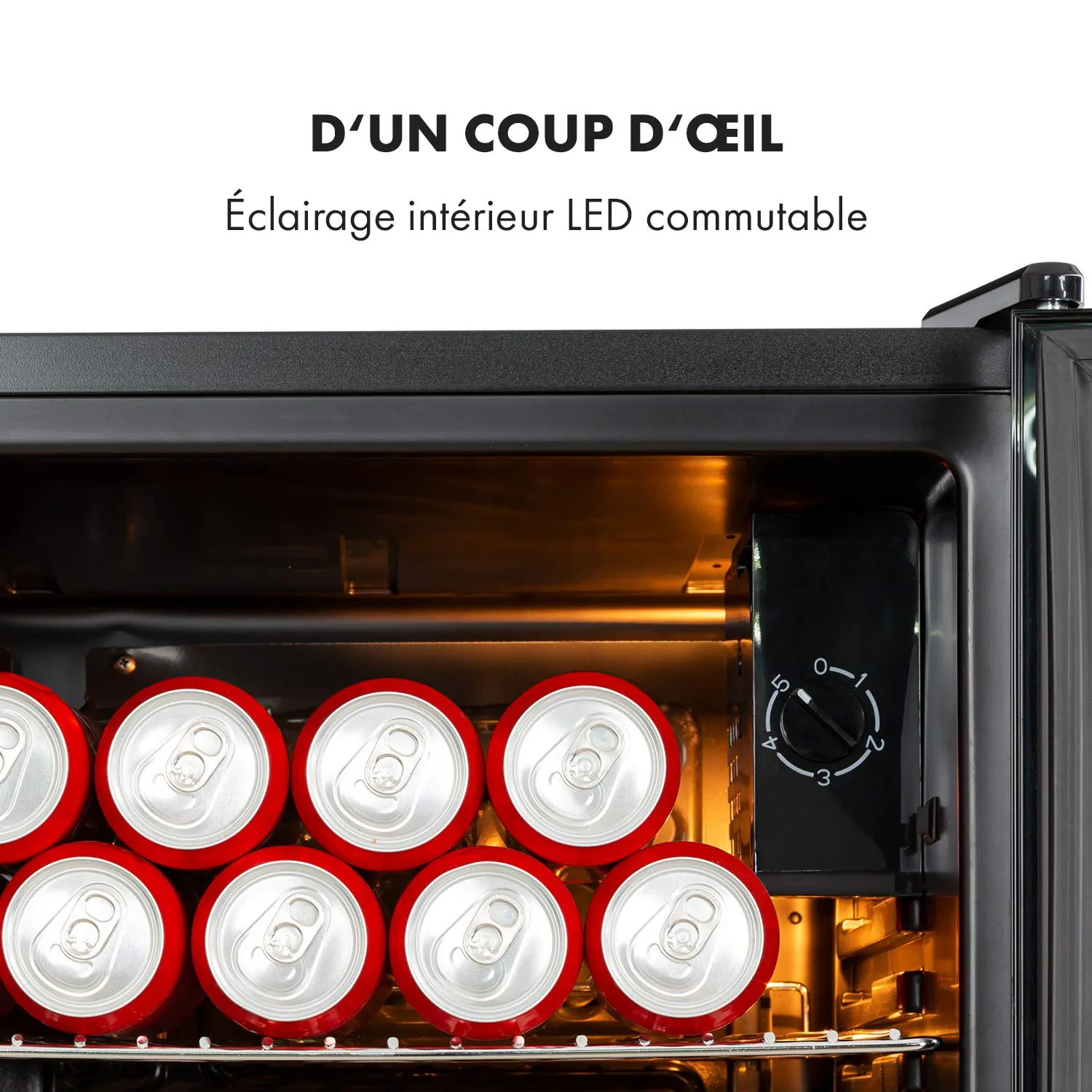 Klarstein mini frigo 80 L noir porte vitrée