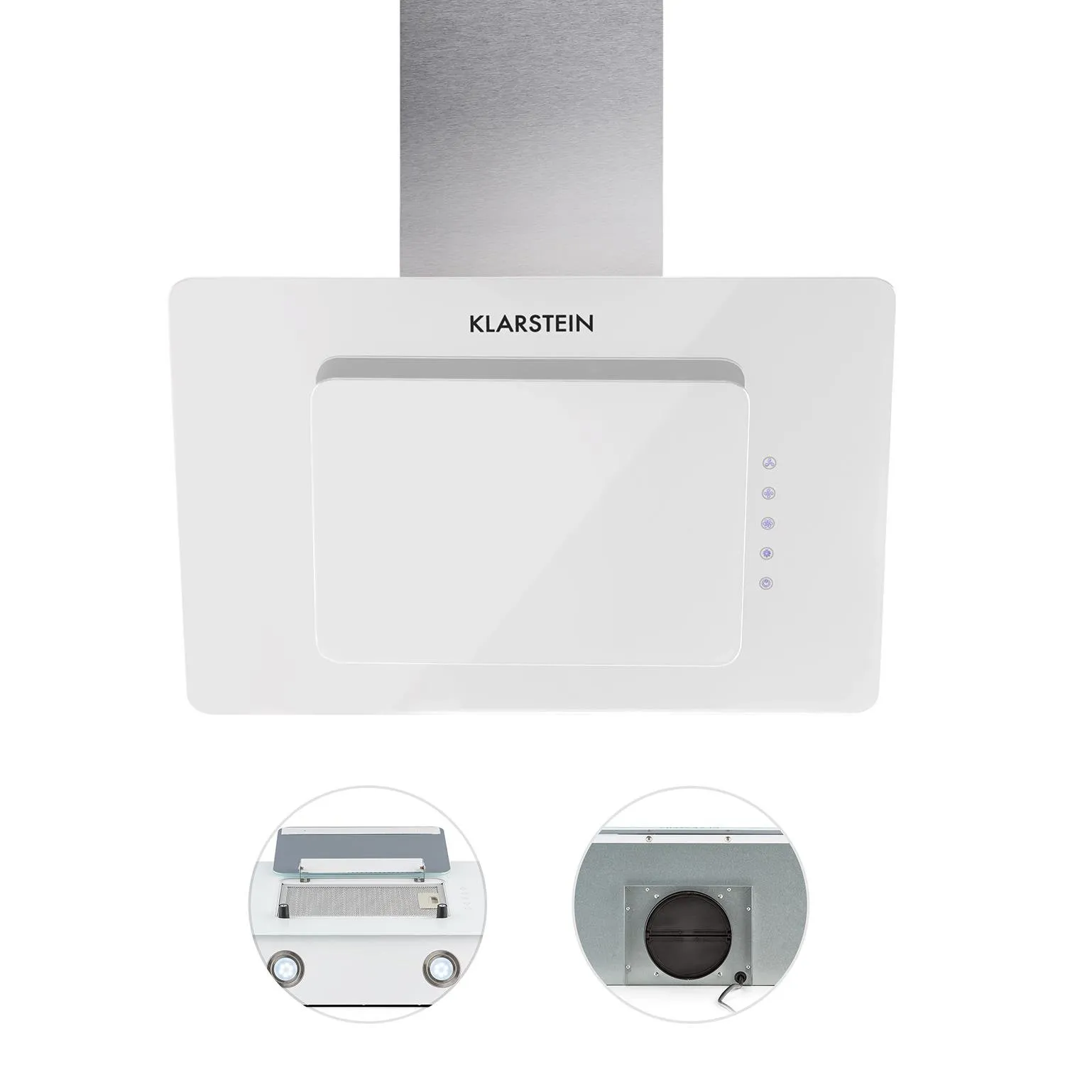 Klarstein Lorea hotte aspirante blanche 60 cm 280 m³/h