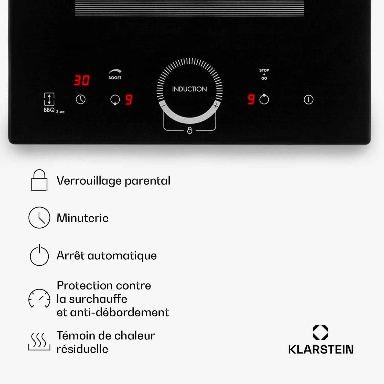 Klarstein Plaque induction 2 feux noire 3500 W Flex