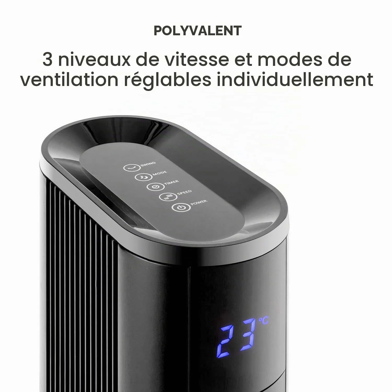 Klarstein ventilateur sur pied 50 W 3 vitesses télécommande