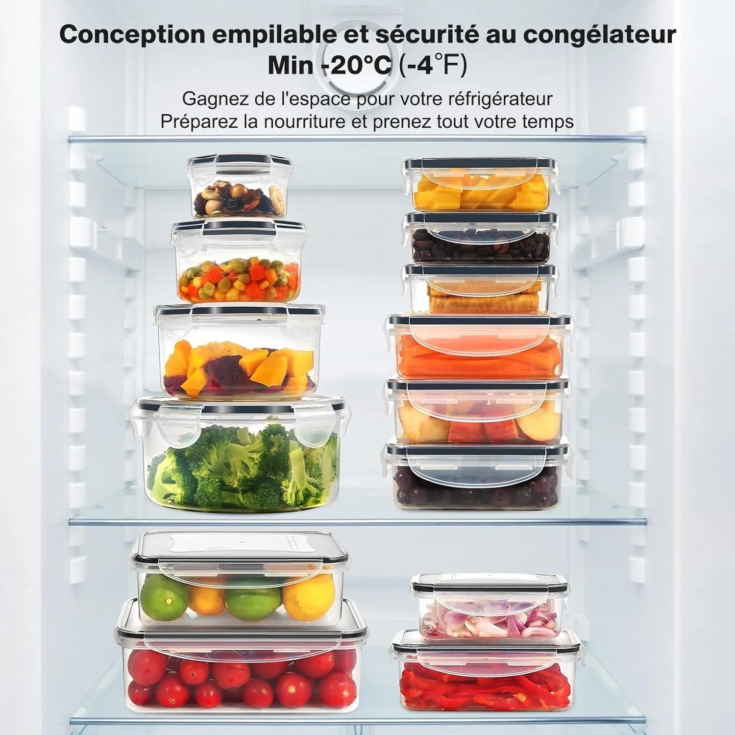 YASHE Boîte Conservation Alimentaire 38 Pièces Hermétique