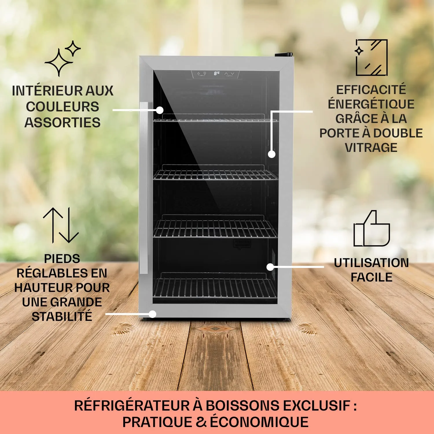 Klarstein Beersafe réfrigérateur boissons 124 L argent-noir vitré