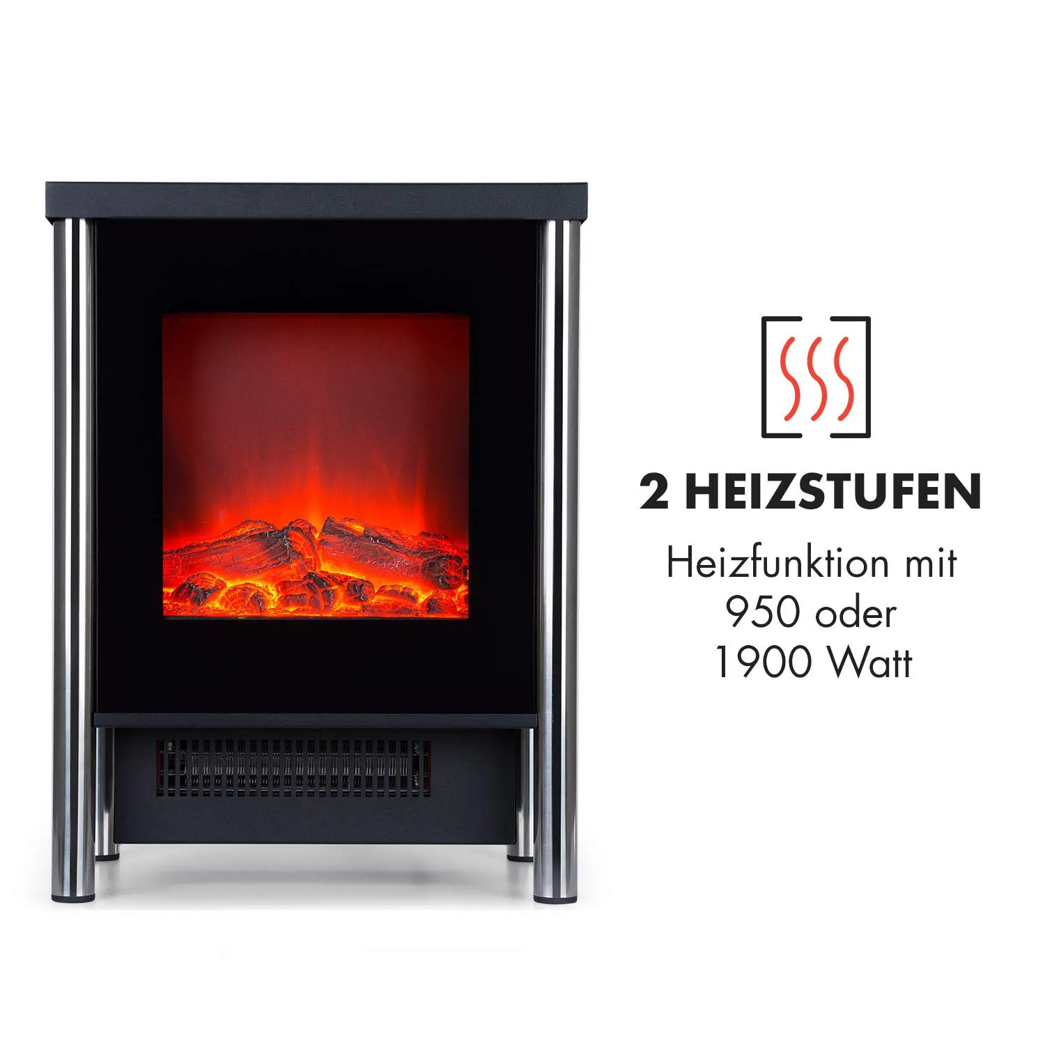 Klarstein Copenhagen cheminée électrique 1900 W noir flamme